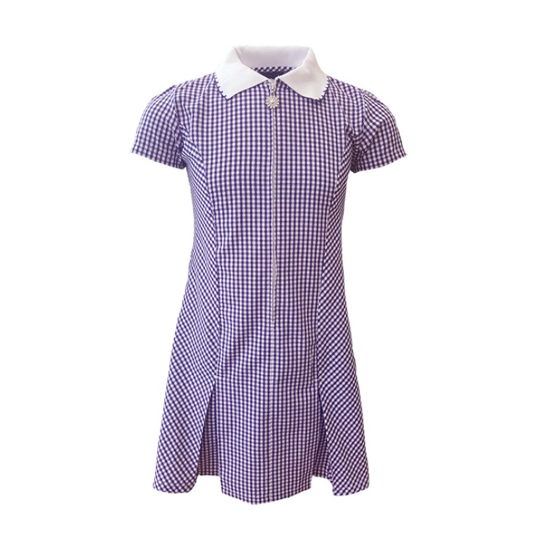 Purple School Dress With Hair Scrunchie