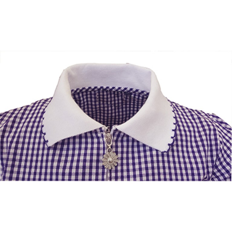 Purple School Dress With Hair Scrunchie