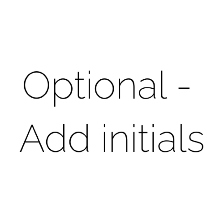 Embroidered initials