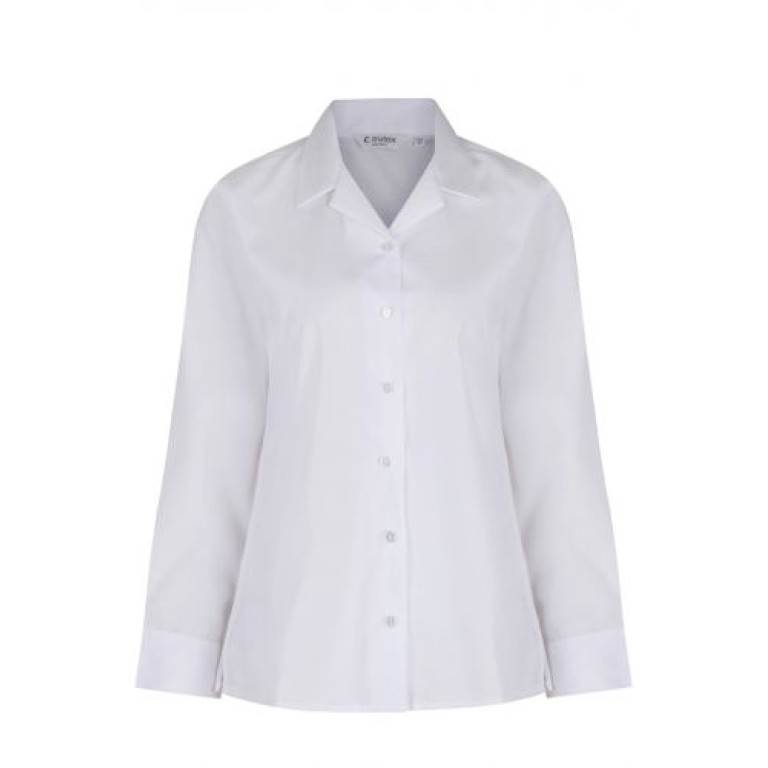 STM Girls Rever Blouse LONG Sleeve Twin Pack White