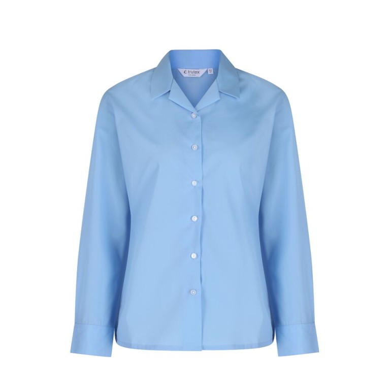 STM Girls Rever Blouse LONG Sleeve Twin Pack Sky
