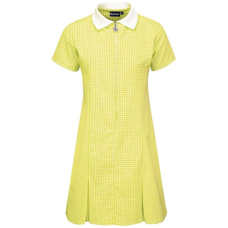Yellow School Dress With Hair Scrunchie
