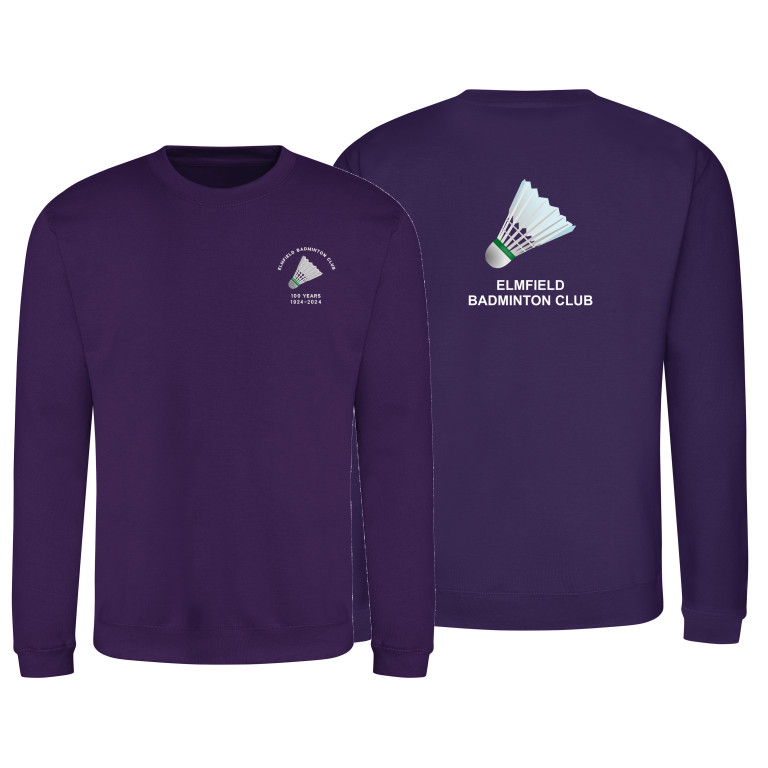 Elmfield Badminton Unisex Purple Sweatshirt