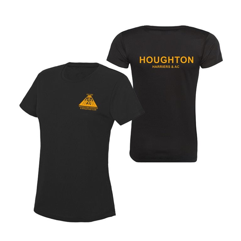 Houghton Harriers Ladies' Black Tech Tee