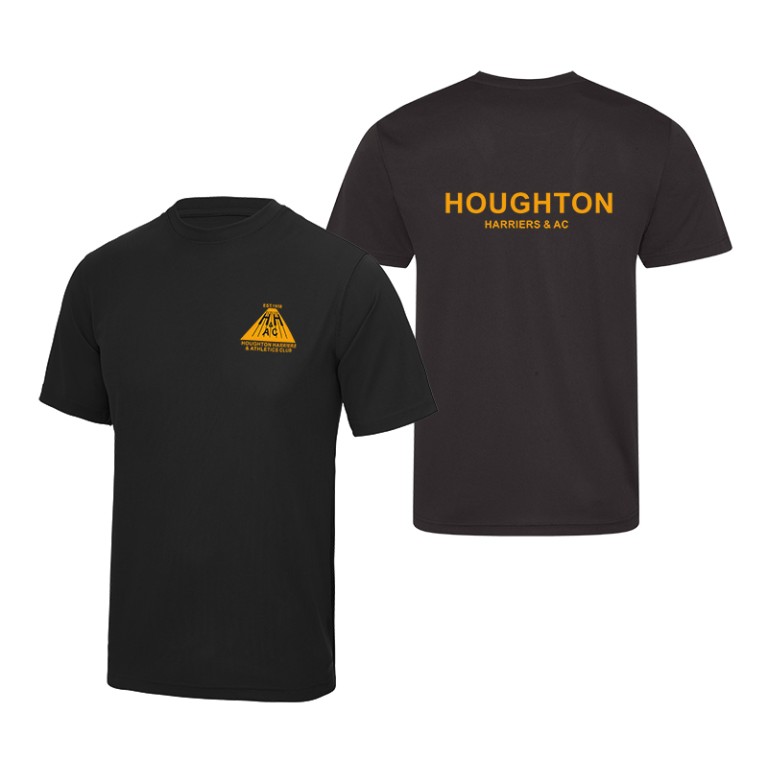 Houghton Harriers Mens' Black Tech Tee