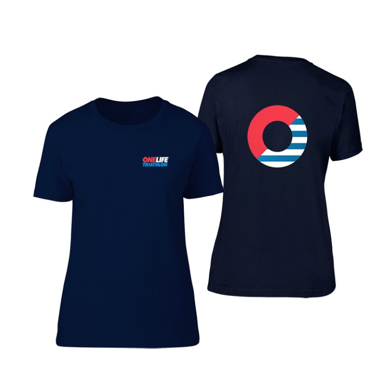 One Life Ladies' Cotton T shirt - Navy
