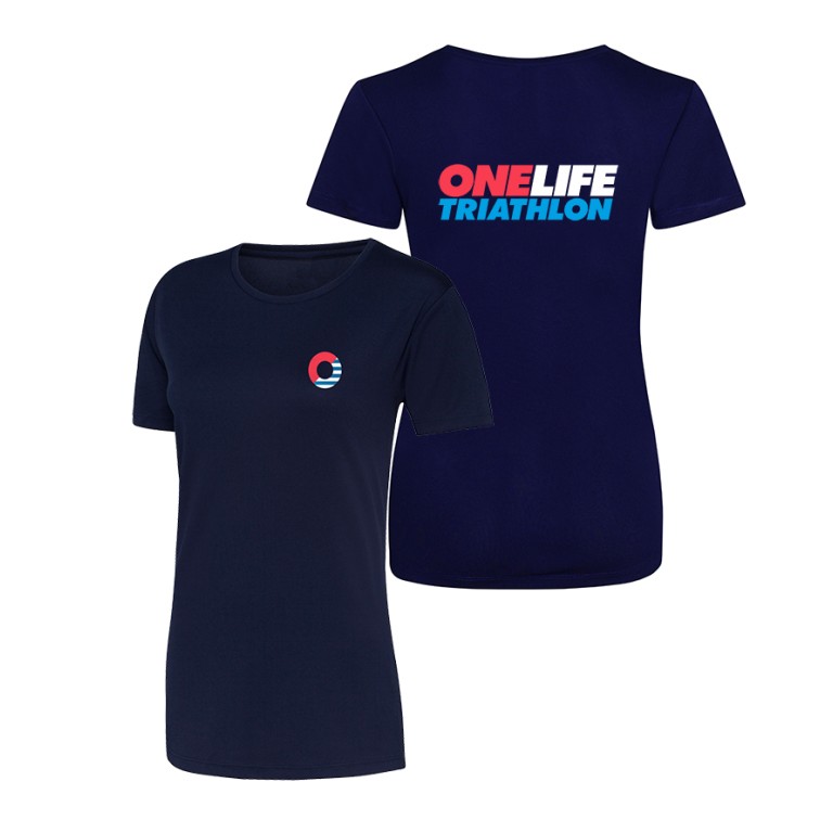One Life Ladies' Cool T shirt - Navy