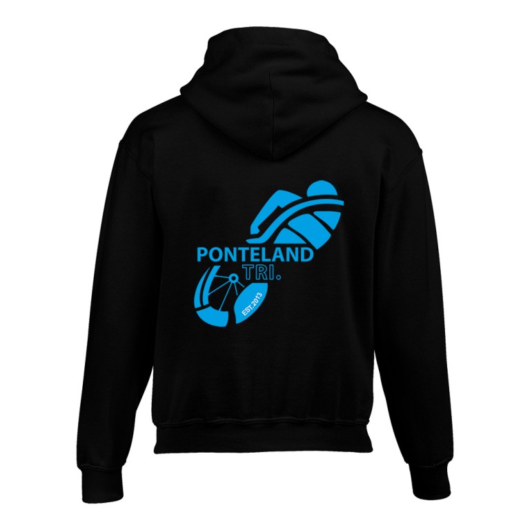 Ponteland Tri Junior Zipped Hoodie Black