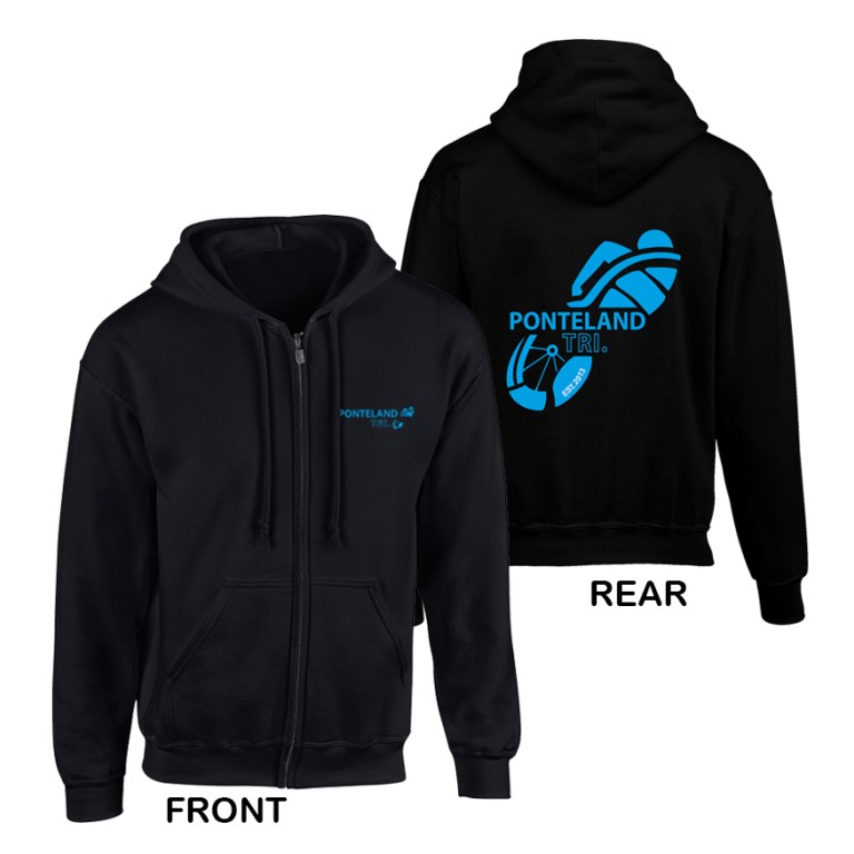 Ponteland Tri Junior Zipped Hoodie Black