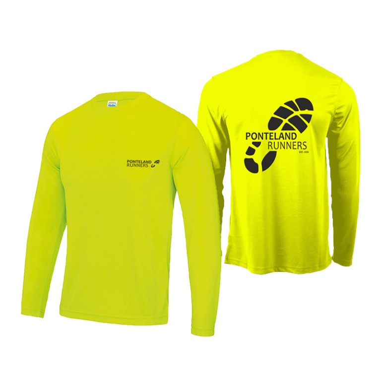 Ponteland Runners Club L/S Hi-Viz Tech Tee