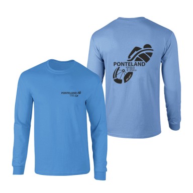 Ponteland Tri  Long Sleeve 100% Cotton T-shirt