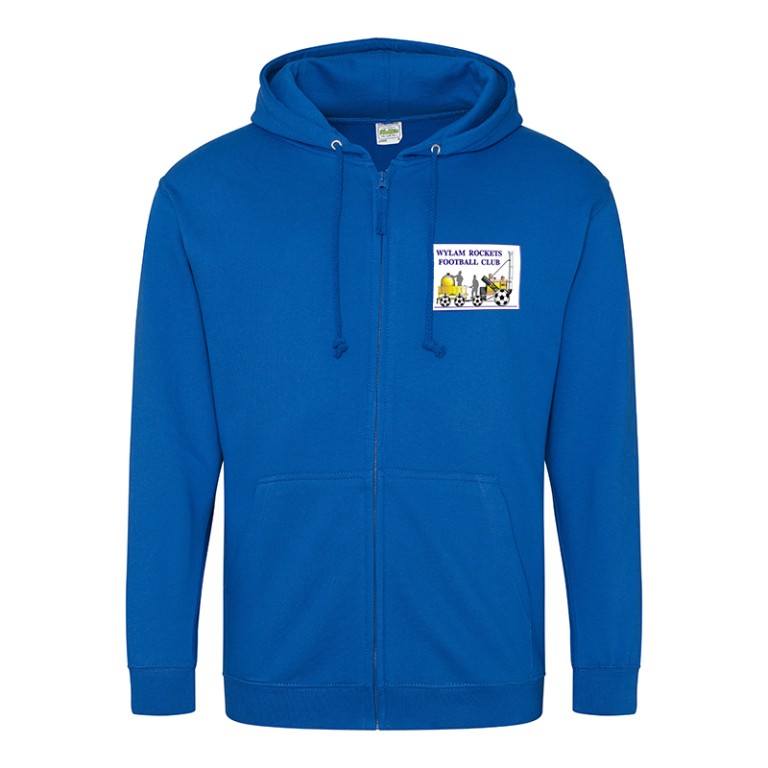 Wylam Rockets Royal Adults Zipped Hoodie